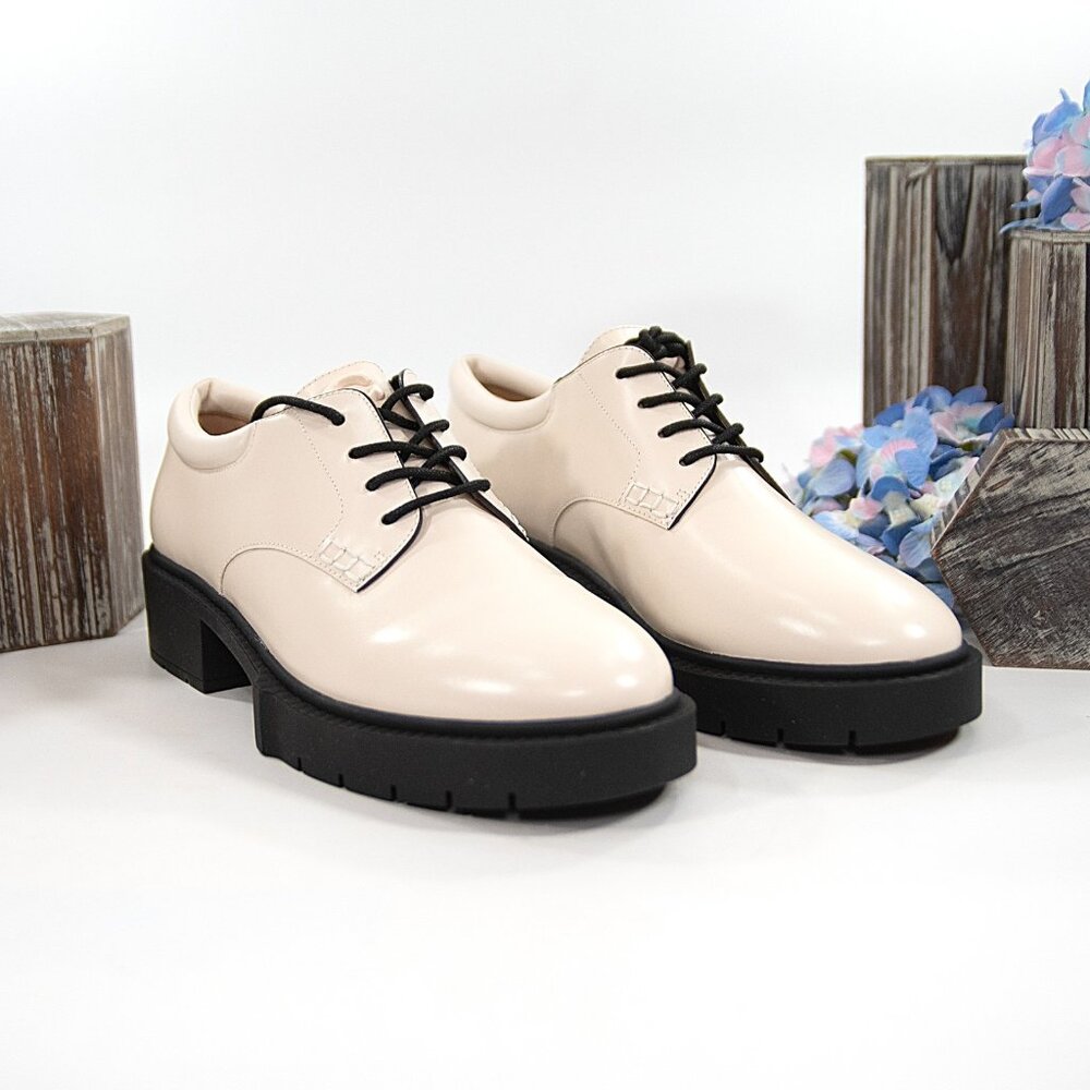 Coach Chalk Leather Lyla Leather Derby Oxford Shoes Size 8.5 NIB